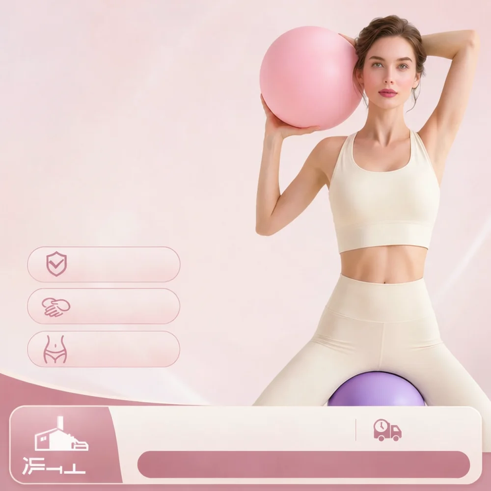 25cm Mini Yoga Ball Pilates Exercise Equipment Anti Slip Core Stability Ball Home Fitness Training Accessory For Women