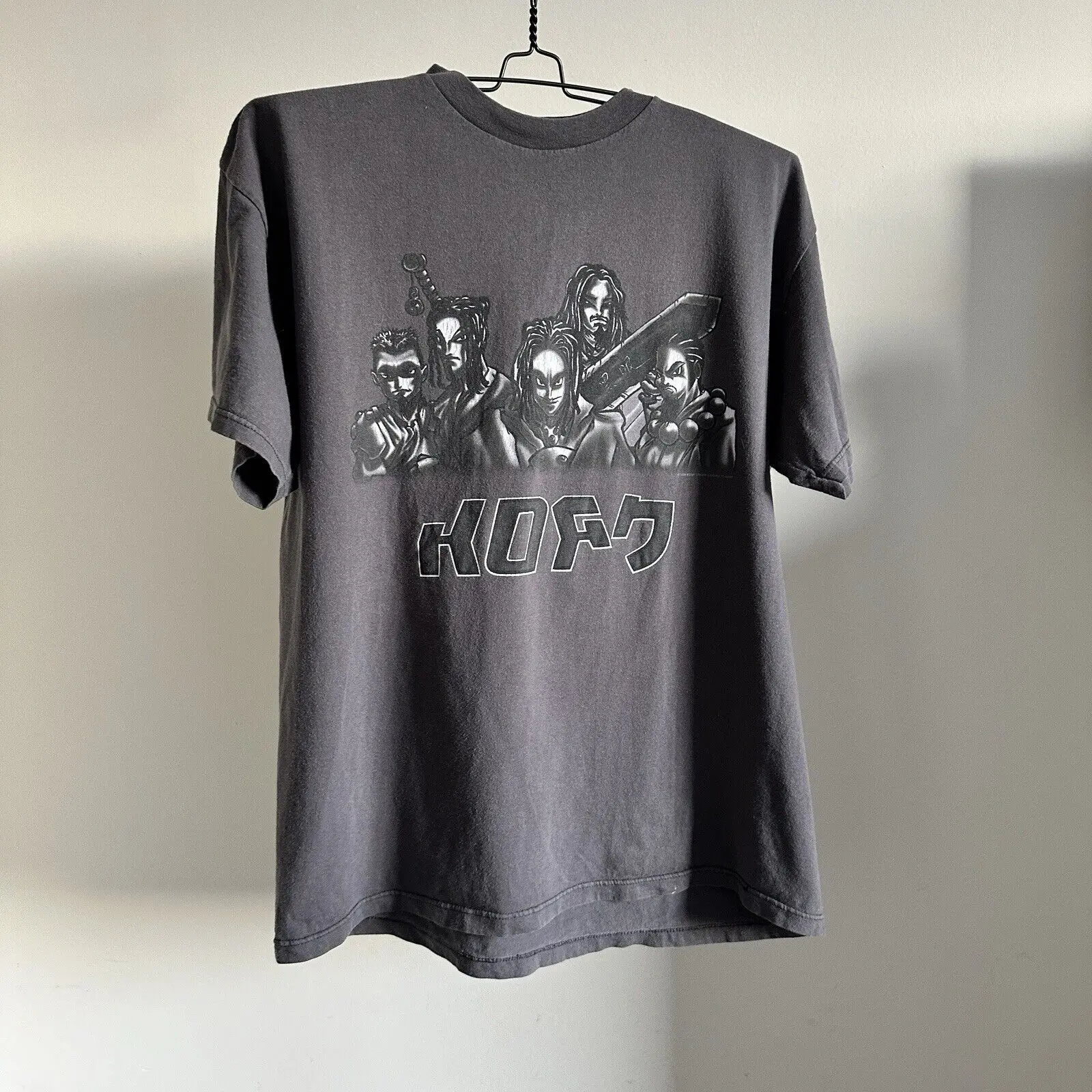 Vintage Korn 1999 Anime Logo Giant Tag T Shirt Nu Metal Band XL