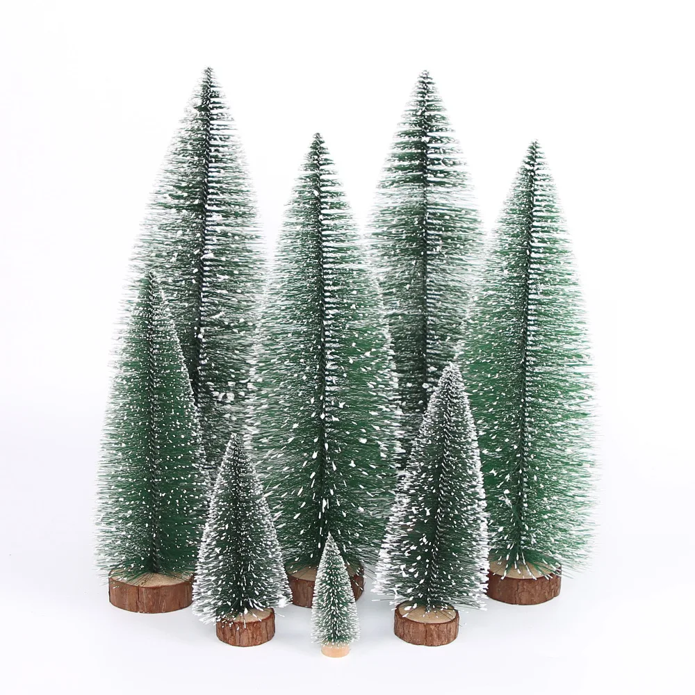 1pcs 10/15/20/25/35CM Mini Christmas Tree Green Pine Needles Christmas Party Decorations Navidad Happy New Year Decoration 2024