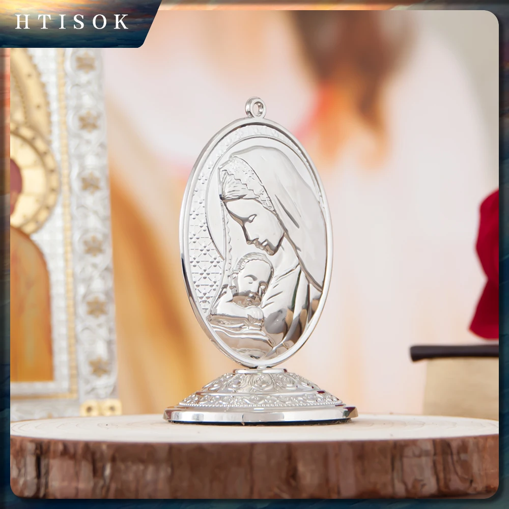 HTISOK Religious Church Souvenirs Personal Prayer Items Car Mounted Ornaments Maria Carvings as Gifts