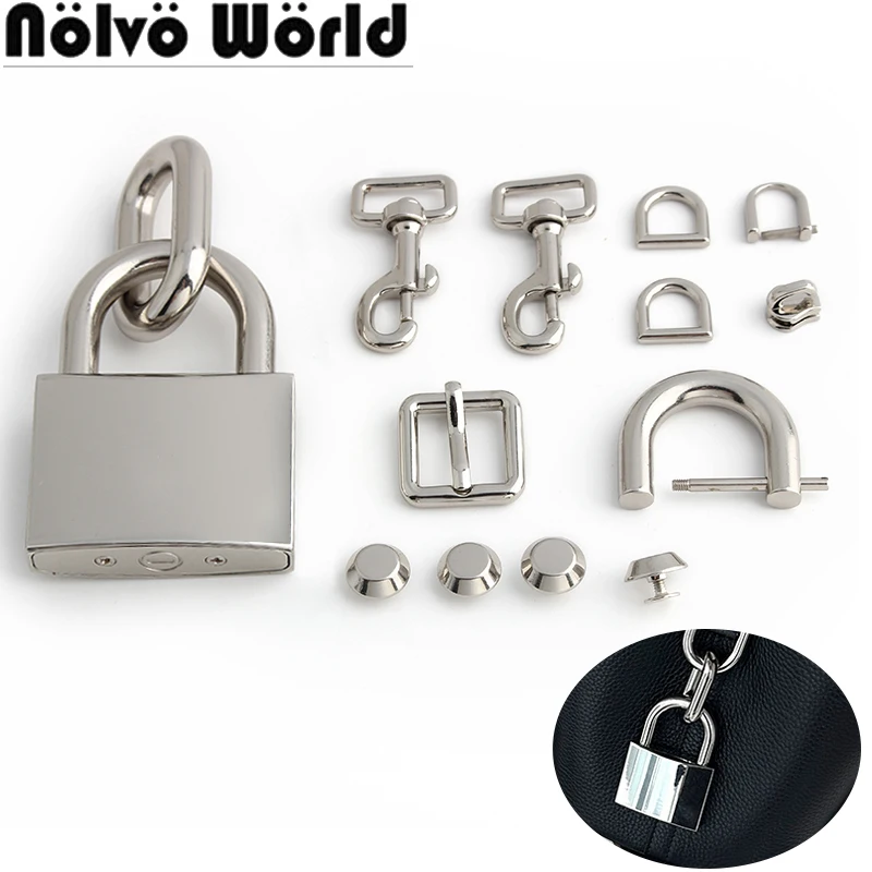 

Zinc Alloy Silver Metal Whole Set Of Locks For Crossbody Handbag Purse Bags Twist Turn Lock Snap Buckle Decoration Accessories