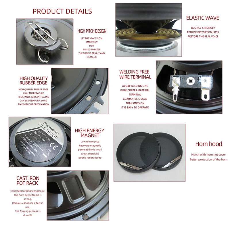 Kit Altoparlanti Coassiali 6 Pollici Per Auto – 600W HiFi, 4Ω, 60Hz-30kHz, Universali (1 O 2 Pezzi)