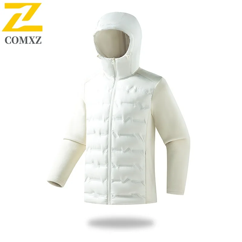 COMXZ Brand Men Short Down Jacket Hooded Commuting Office Ultra Light Puffer Jacket Korean Fashion Self-cultivation Winter Coat
