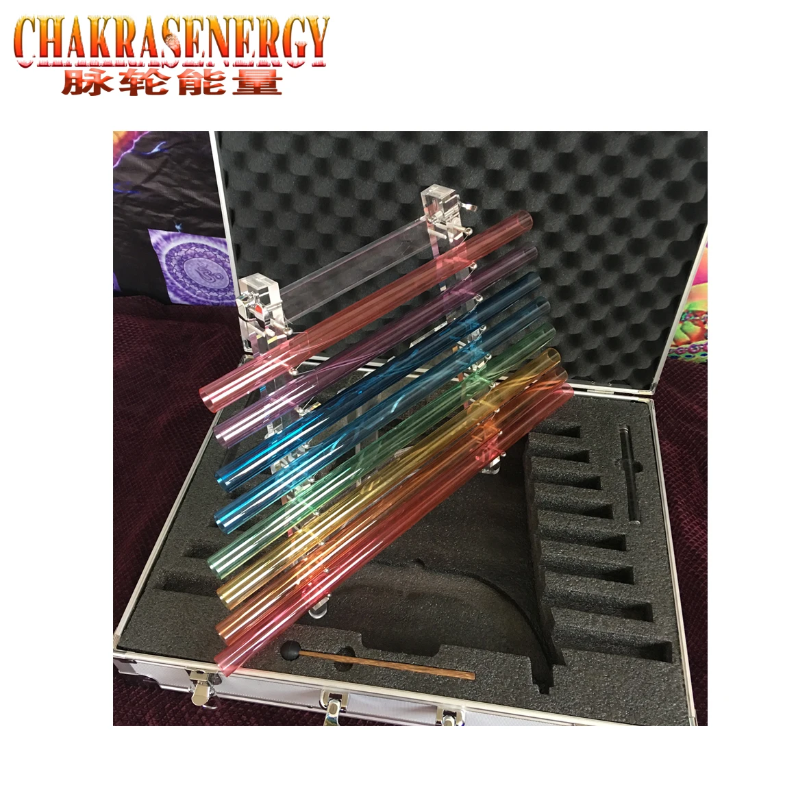 8notes 8 colors Rainbow color crystal singing harp perfect pitch 5th octave CDEFGABC6 432HZ for sound theraphy.