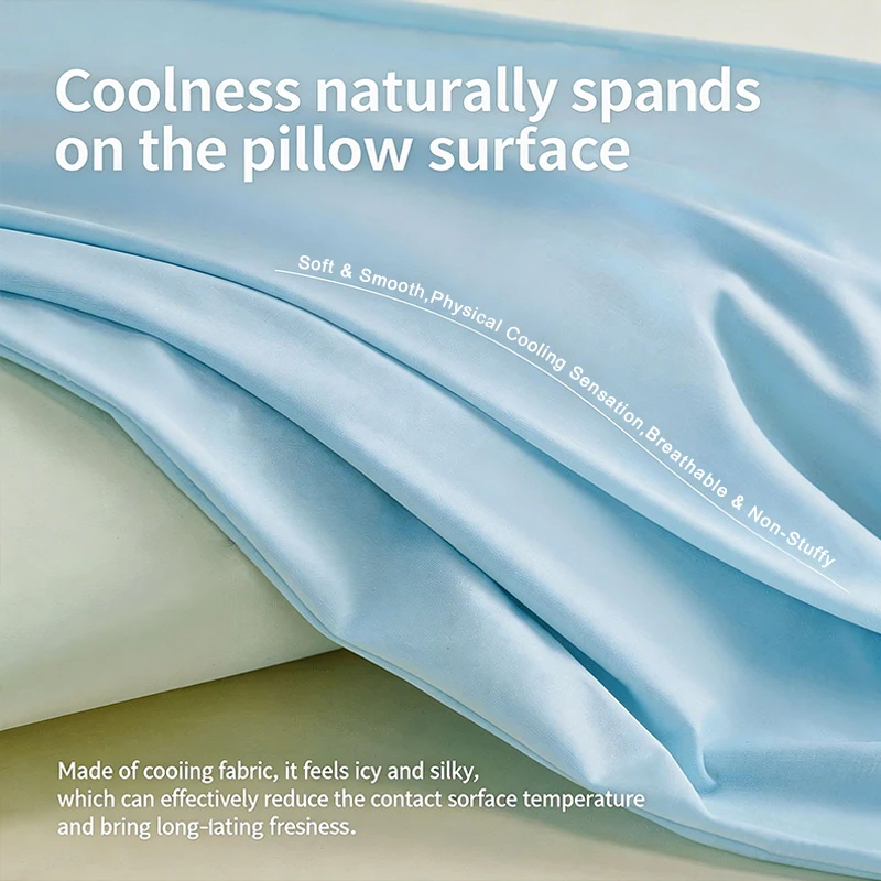 Summer Cooling Pillowcase Washable Solid Color Ice Bean Pillowcase Cool Feeling Air Conditioning Cover Skin Friendly Breathable