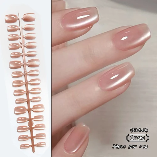 Imagen 1 del producto 30 Uds. De uñas postizas con punta, uñas postizas usables a la moda, cubierta completa Simple, prensa en uñas, herramienta para uñas DIY