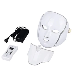LED Facial Mask with Neck Skin Rejuvenation Mask Phototherapy Face Care Beauty Anti Acne Whitening Wrinkle Removal Mask