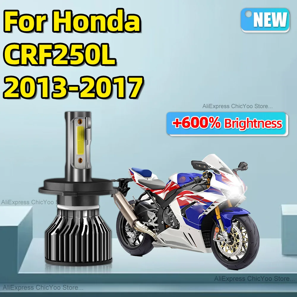 For Honda CRF250L 2013 2014 2015 2016 2017 Motorcycle LED Headlight H4 Hi/Lo Bulbs 6000K Lamp 15000LM High Brightnes Moto Light