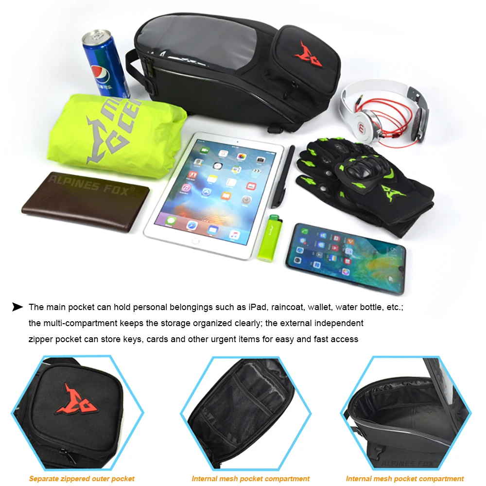 Waterproof Magnetic Motorcycle oil Fuel Tank Bag Navigation Universal Motorbike Riding Cycling Tool Backpack Portable image 5