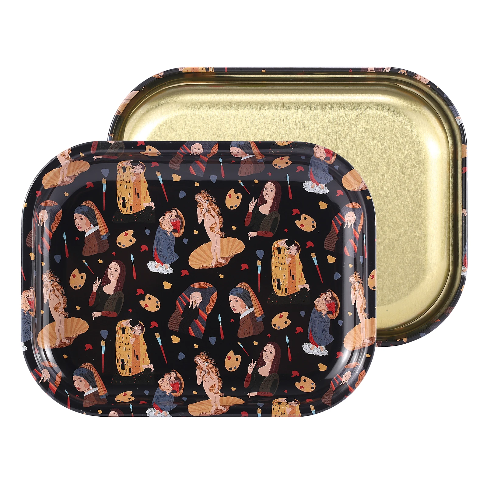 5.5*7inch Classic Painting Metal Rolling Tray Smoking Accessory