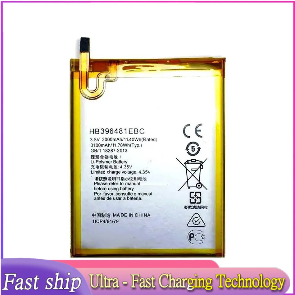 

3100Mah Mobile Phone Battery For Huawei Honor 5X Ascend G7 Plus G8 G8X High-Efficiency Safe HB396481EBC