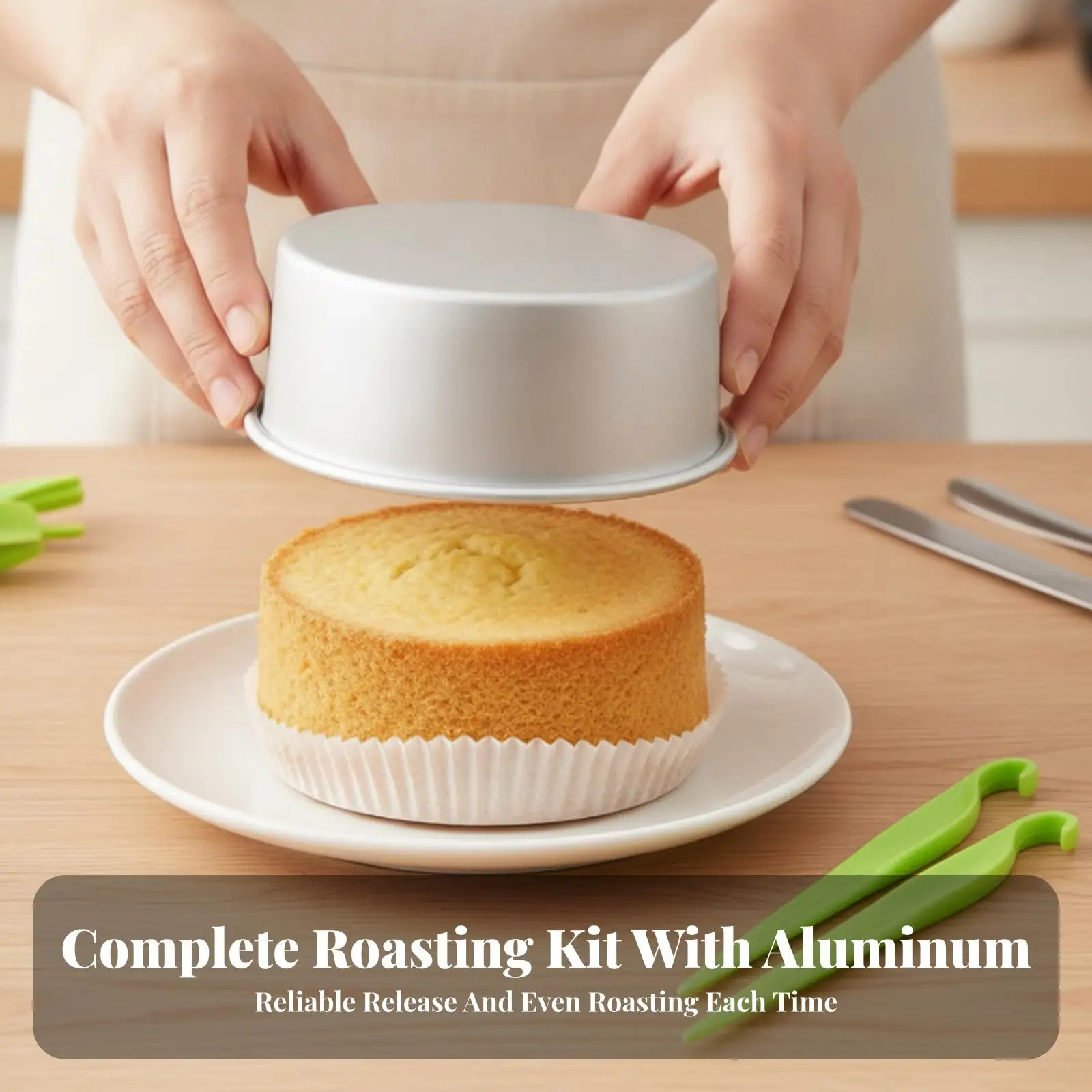 2 Pieces Round Cake Pan Heat-Resistant Round Cake Pan Pre-Cut for Pastry Chefs