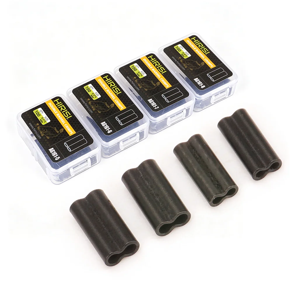 Hirisi AG161 Doppelhülsen-Crimps für Karpfenangeln, Crimp-Tubes für geflochtene Leinen, zur Herstellung von Hair Rigs, Angelleinen-Verbinder – Detail 2