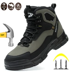 High Top Work Safety Shoes Men Safety Boots Anti-smash Anti-stab  Anti Shock Work Shoes Sneakers Steel Toe Shoes Male Work Boot