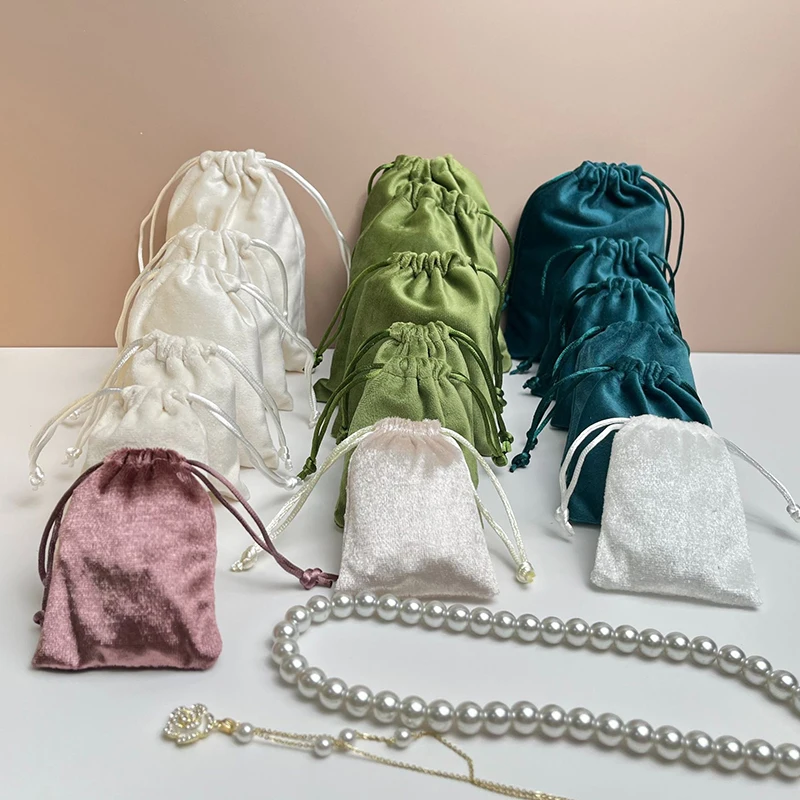 

10pcs Velvet Drawstring DIY Gift Bags Multi size Jewelry Packaging Pouches Soft Storage Display For Festival