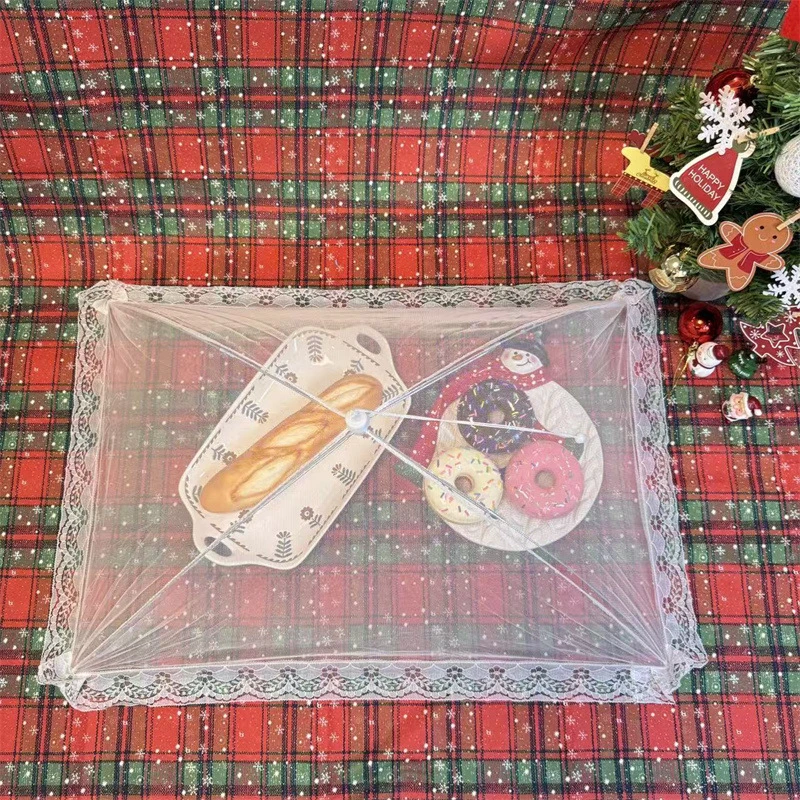 Foldable Mesh Food Cover Table Dish Cover Anti Fly Dustproof Meal Tent Food Protector For Kitchen Household Dining