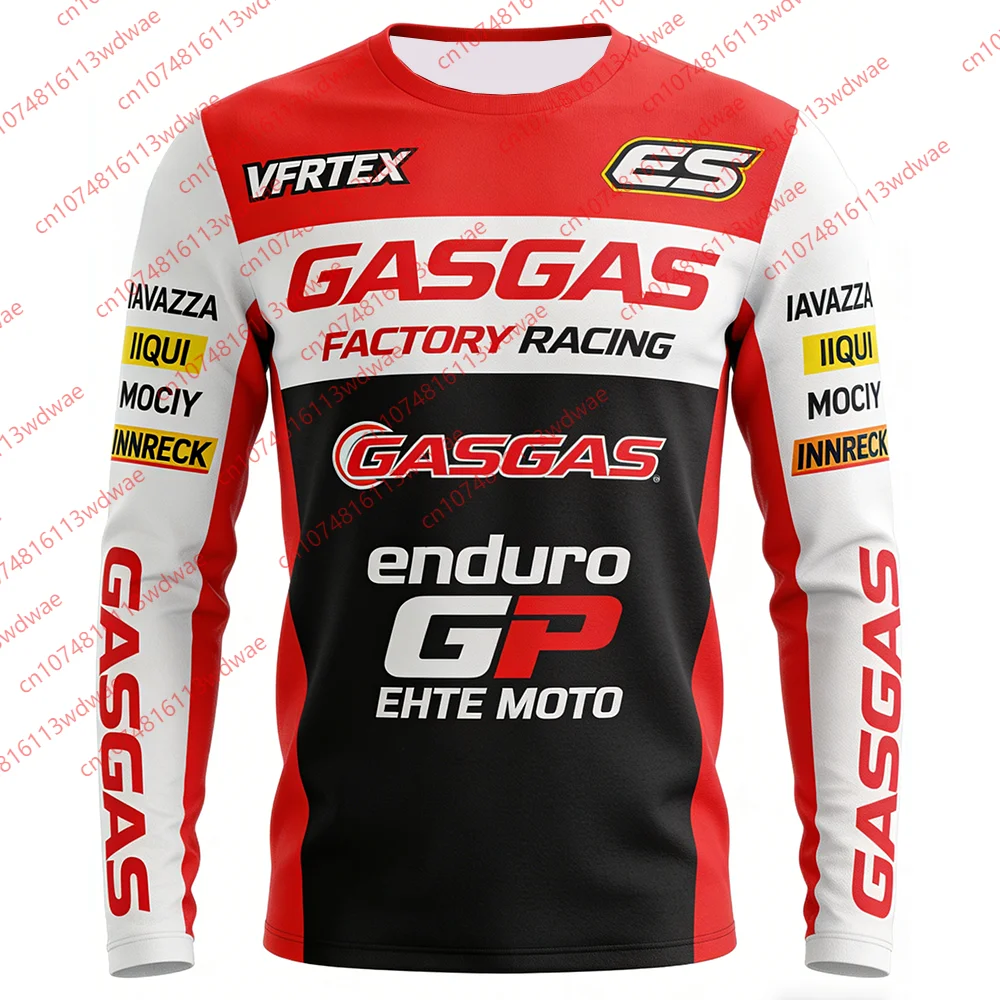 GASGAS Factory Racing Enduro GP Motocross Trikot VFRTEX ES Herren Schnelltrocknend Atmungsaktiv Langarm MX Offroad-Oberteil für Enduro-Rennfahrer