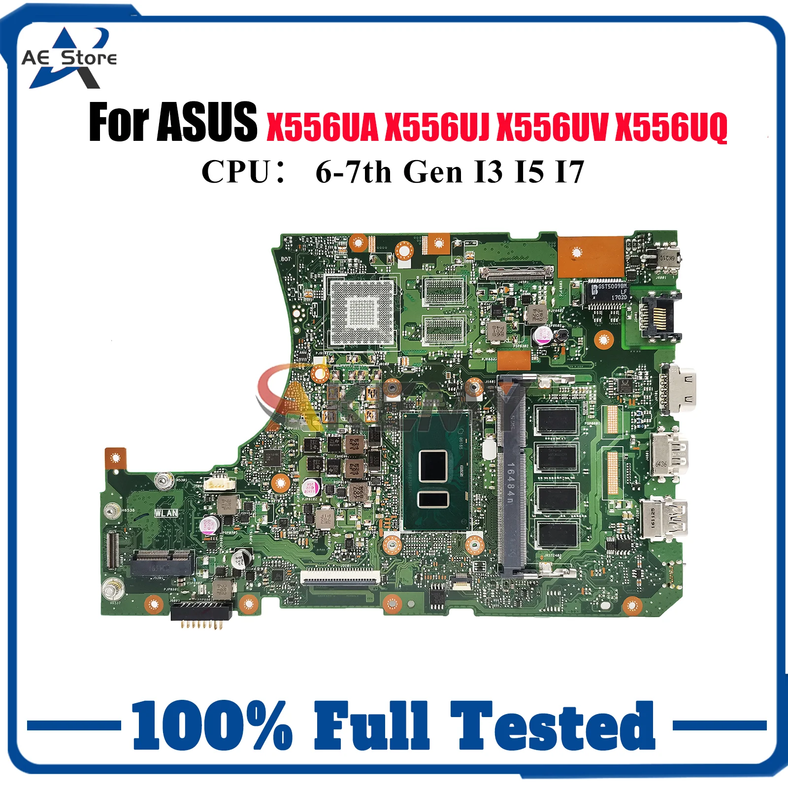

Материнская плата X556UA для ноутбука ASUS X556UQK VM591U R558U FL5900U X556URK X556U X556UF X556UV X556UJ X556UQ, материнская плата I3 I5 I7 CPU