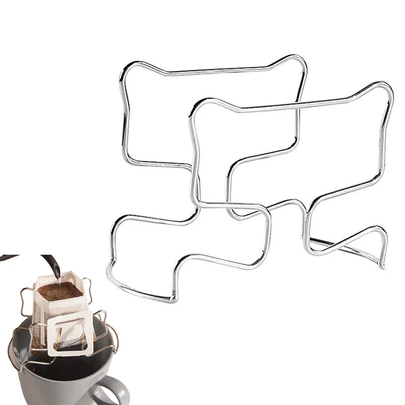 Picture 4: 1/3/5pcs Coffee Cup Drip Filter Paper Bag Holder Stainless Steel Reusable Holder Drip Bag Holder Coffee Accessories PTKFQJ03