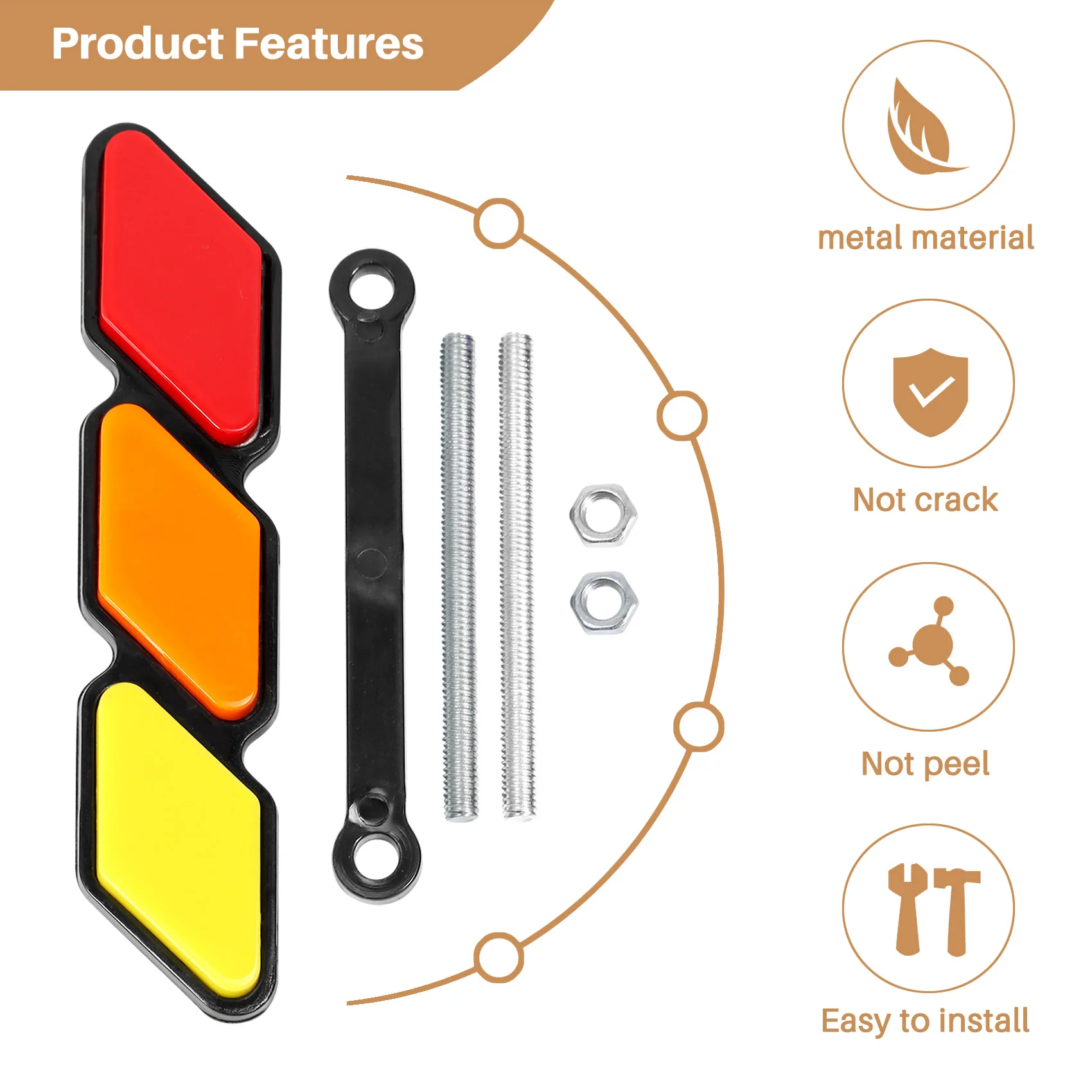 شعار شارة الشبكة الأمامية ثلاثية الألوان لتويوتا تاكوما 4 رانر هايلاندر RAV4