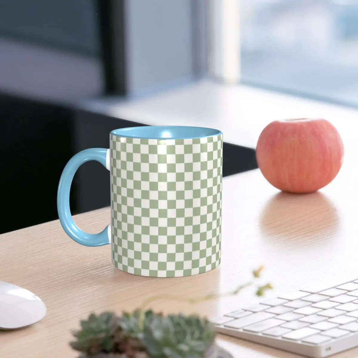 Checkerboard Mini Check Pattern Mug Funny Ceramic Coffee Cups Tea Mugs Milk Cup Drinkware Gifts for Friends