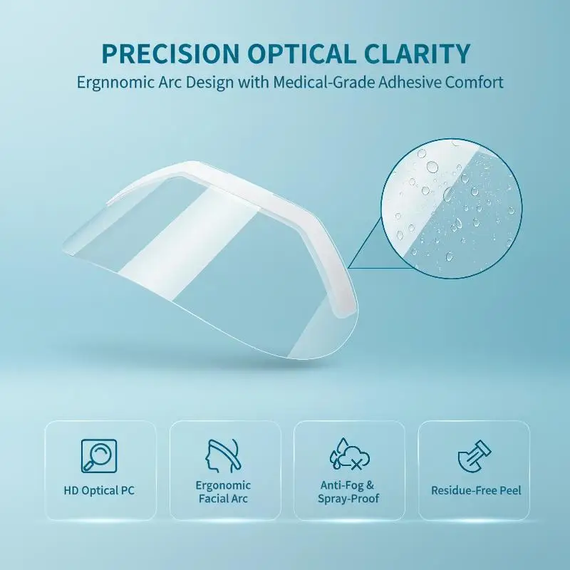 Hoyytu 30/60Pcs Disposable Hair Cutting Face Shield Clear Anti Hair Sticker Eye Visor for Home Salon Barber Hairdressing Use