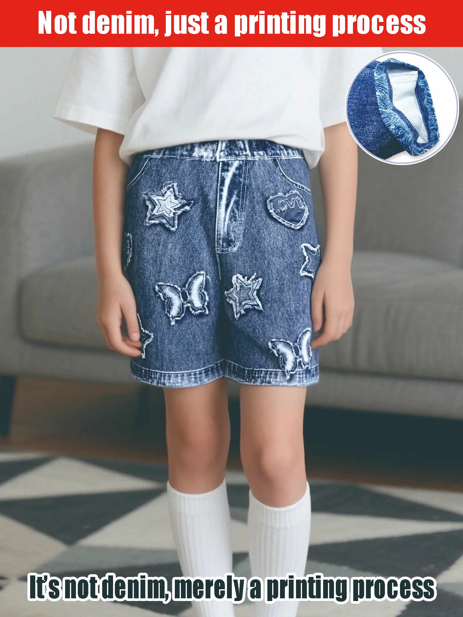 

2025 Boys and Girls Hot Sale - Stylish and Comfortable Children's Imitation Denim Shorts