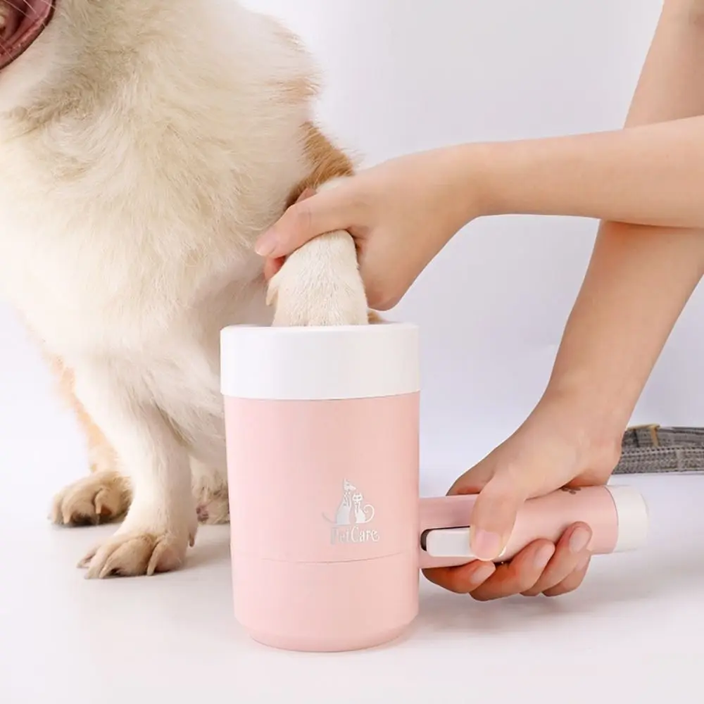 

Quick Soft Silicone Pet Foot Washing Cup Automatic Portable Dog Paw Cleaner Cup Manual Press Button Dog Feet Washer Dirty Paw