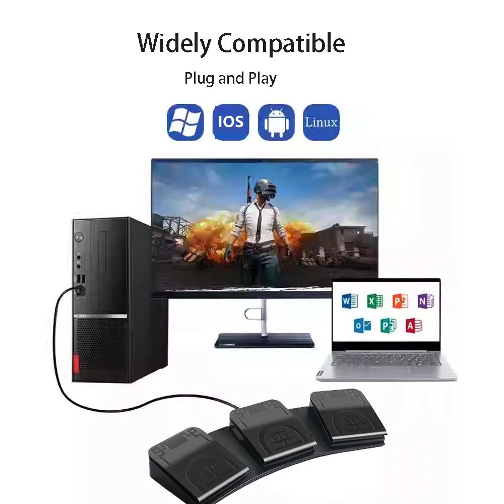 MIDI USB Foot Pedal Control Switch PC Game Pad Pre-Program Keyboard Mouse Adapter Computer Multimedia String Ultrasound Image