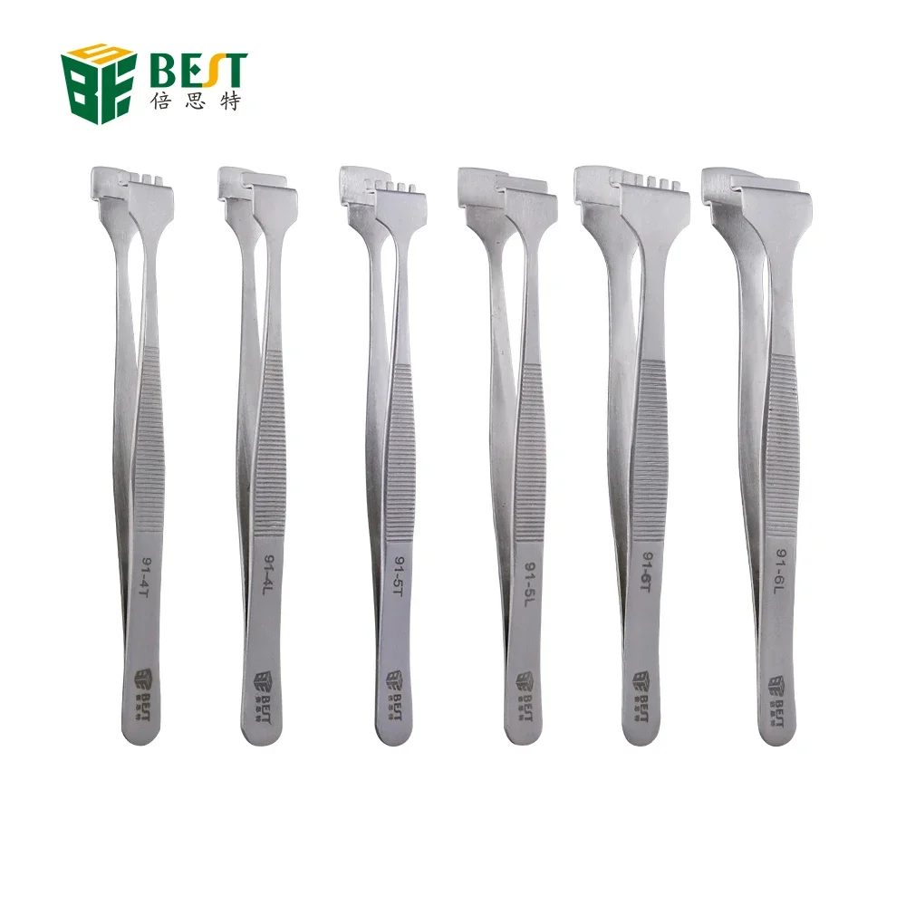 BST Wafer Tweezers Wide Mouth Stainless Steel Tweezers For Mobile Phone SMD PCB BGA Motherboard IC Chip Repair Tool