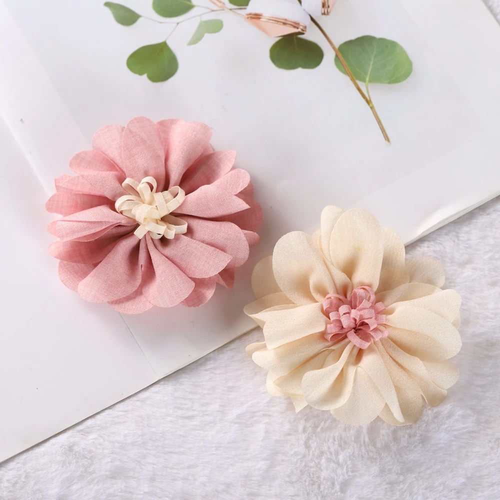 9cm Korean baby Lotus DIY Flower Hair Accessory without Headband No Hair Clips Hair Bows girls Hair Accessories 6pcs/lot