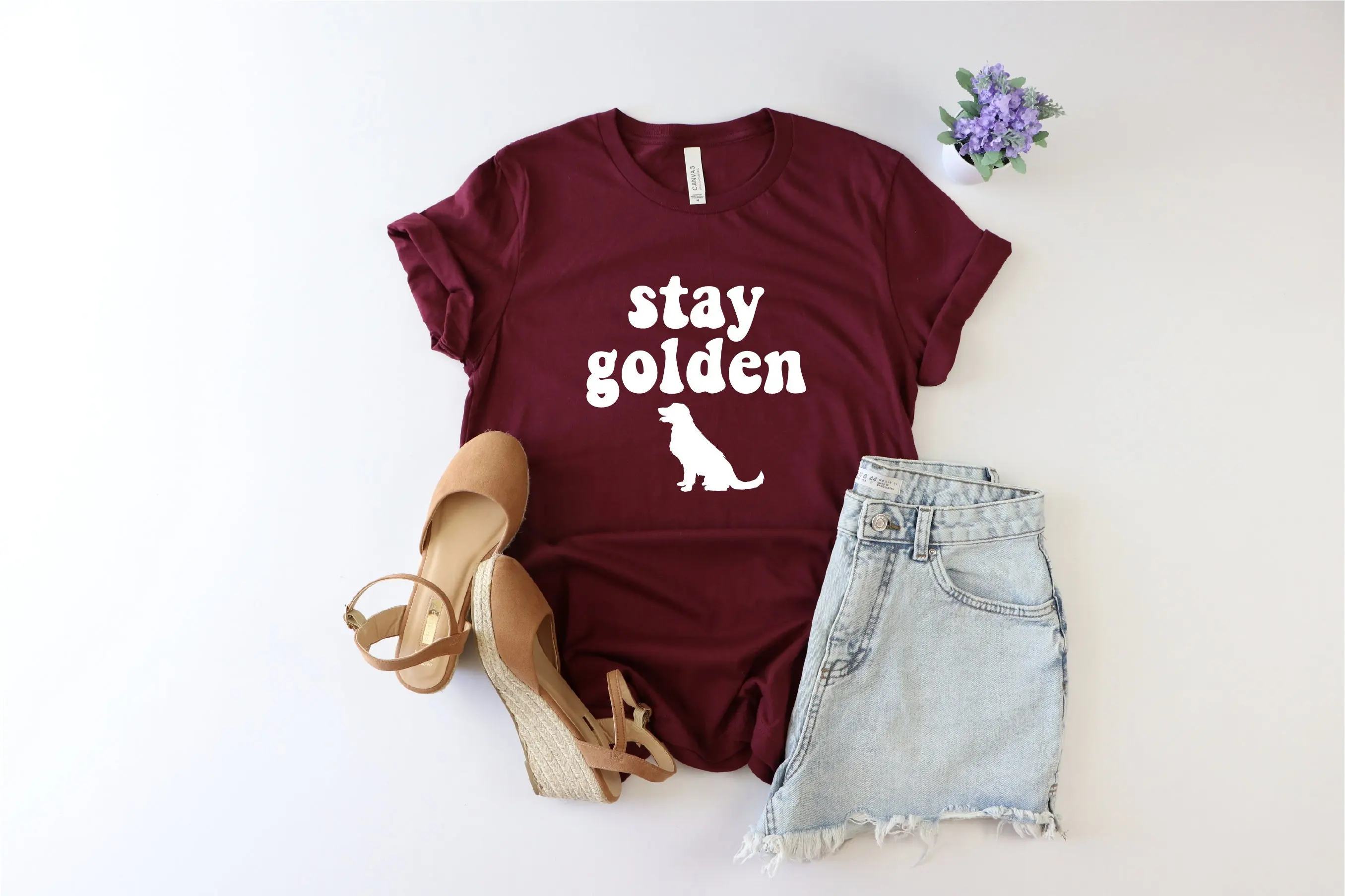 Stay Golden T Shirt Funny Dog Mom Retriever Lover Owner