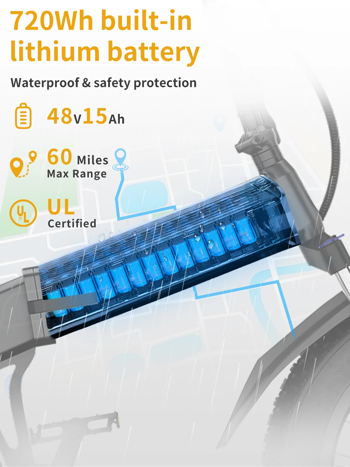 Luckep X1 Lite Bici elettrica pieghevole per adulti Motore di picco da 1500 W, 28 MPH60 miglia, 15AH 20 x 4.0 Ebike con pneumatici grassi con NFC/Antifurto