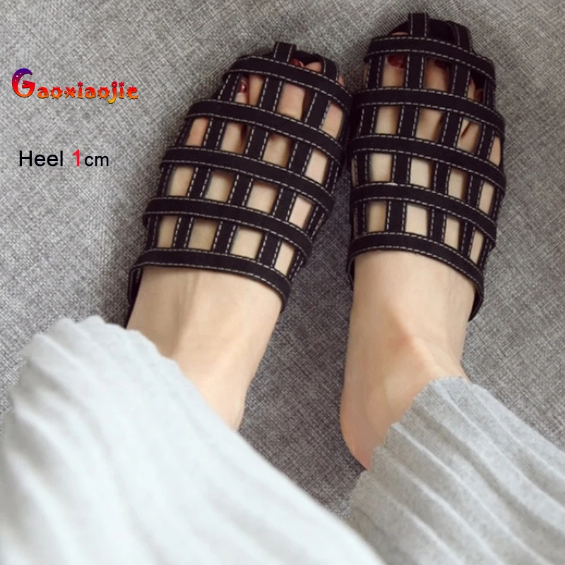 

Удобные женские тапочки 2025 года, простая повседневная женская обувь для внешнего ношения, нескользящие повседневные крутые тапочки на плоской подошве с открытым дизайном