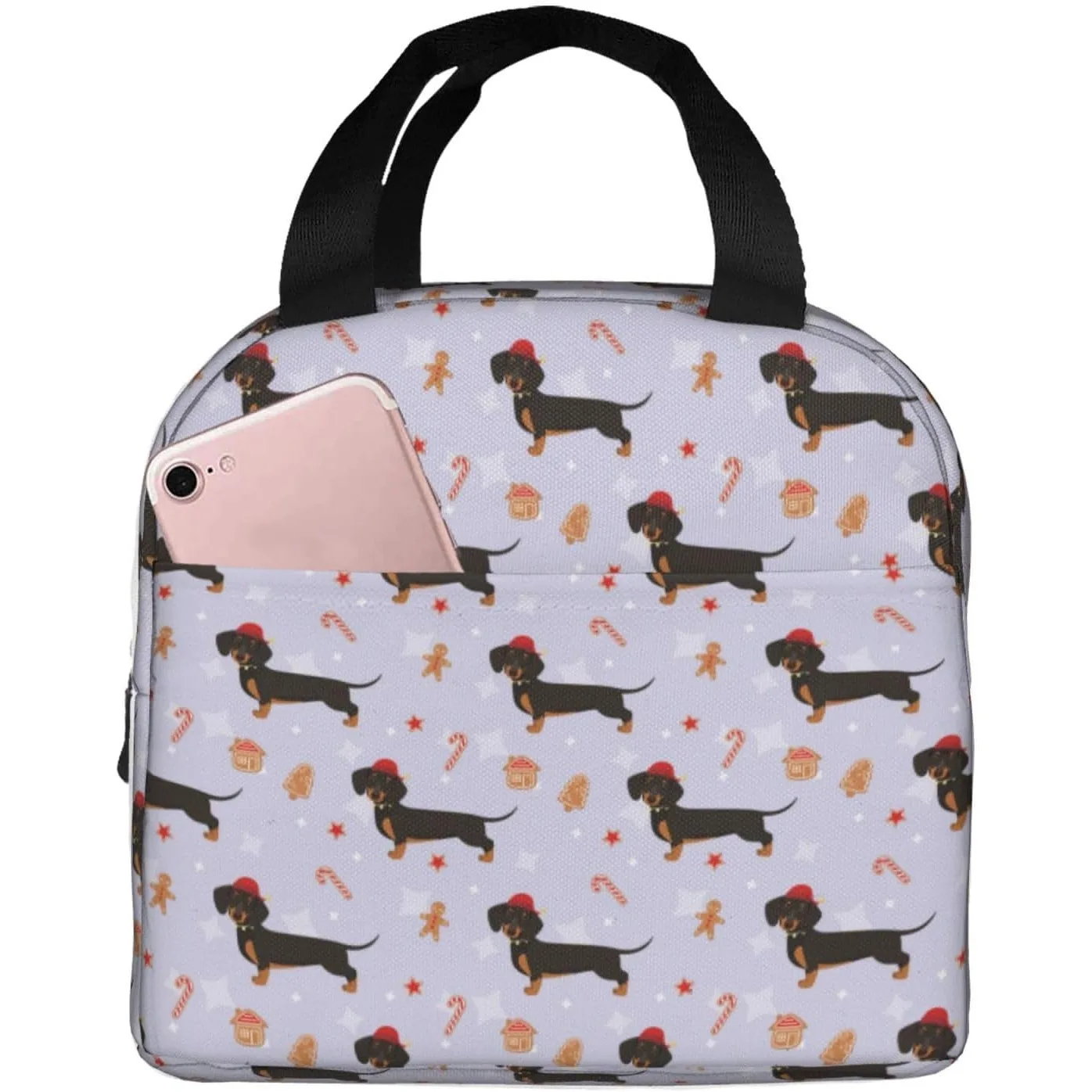 Lunch Box Lunch Bag for Women Men Adult, Dachshund Dog Puppy Insulated Lunch Bag Cooler Bag, Leakproof Reusable Large