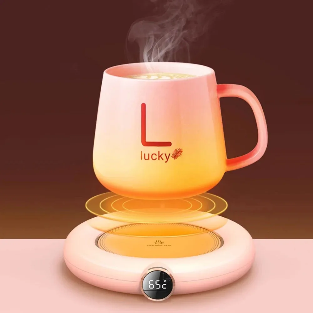 

USB Cup Warmer Heating Pad DC5V Constant Temperature Coaster with 3 Gear Digital Display and Timer Adjustment for Coffee Milk