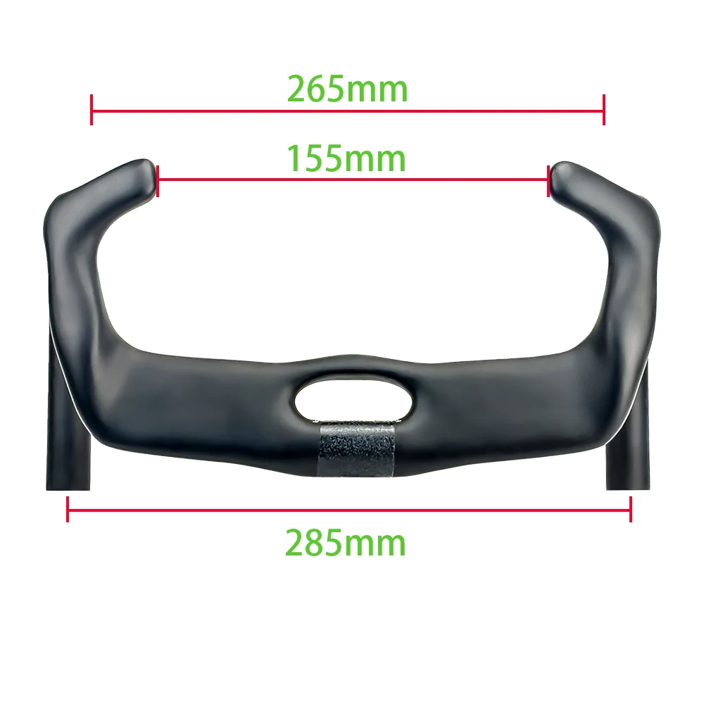 BALUGOE Koolstofvezel Track Fietsen Handvat Sprint Match Fietsstuur TT Fietsstuur Vast Zwart Mat 31.8mm sport UCI