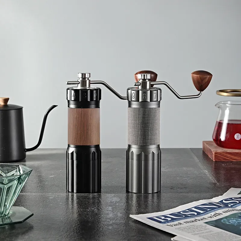 Manual Coffee Bean Grinder Portable Hand Crank Mill with Conical Burr Stainless Steel Adjustable Grind Size for Home Travel