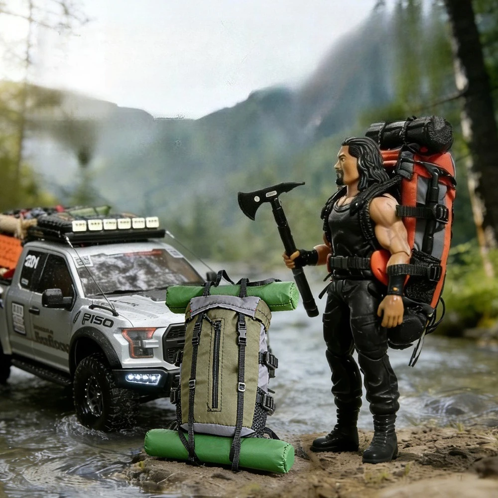 RC Model 1/10 1/8 Climbing Car Simulation Parts Outdoor Hiking Heavy Pack Decoration Parts Model RC Car Decoration Mood Parts