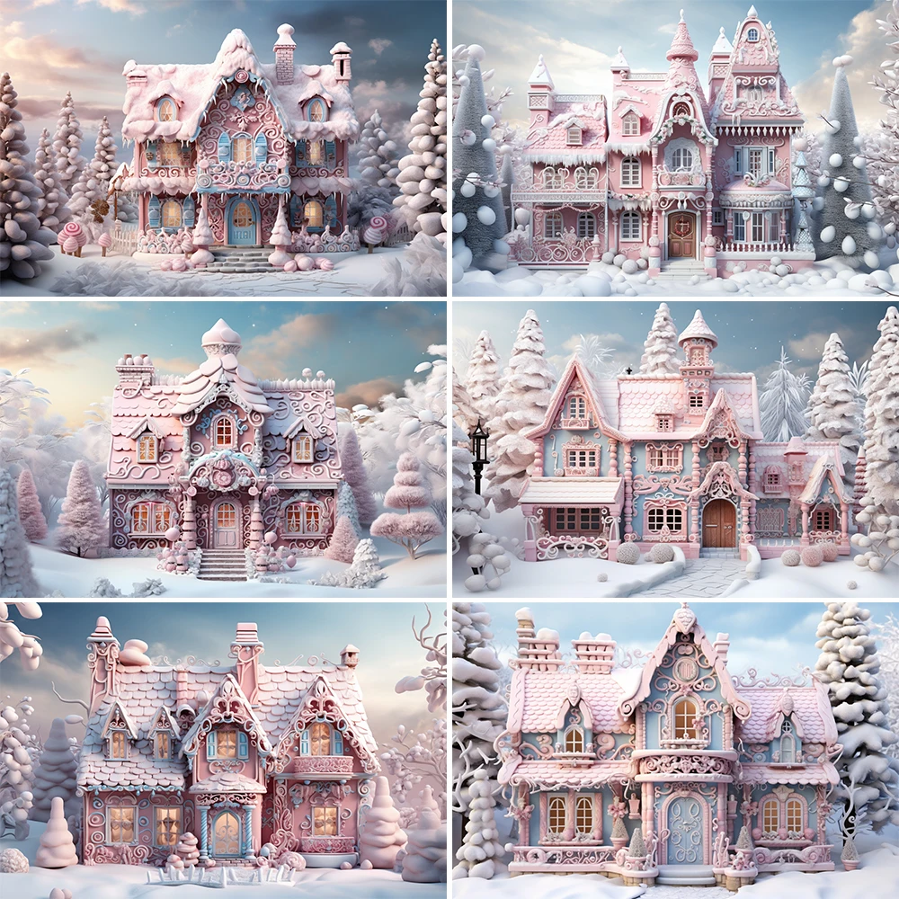 

Mocsicka Dream Garden Landscape Castle Photography Pink House Snowflake Christmas Tree Kids Portrait Studio Props Banner