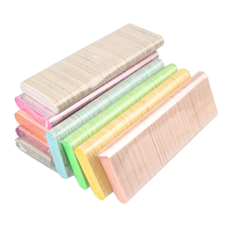 Double Side Nail Polish Sanding Disposable Mini Wooden Nail File Buffer Strips Grinding Polishing Manicure Tool 5/10/20/50/100