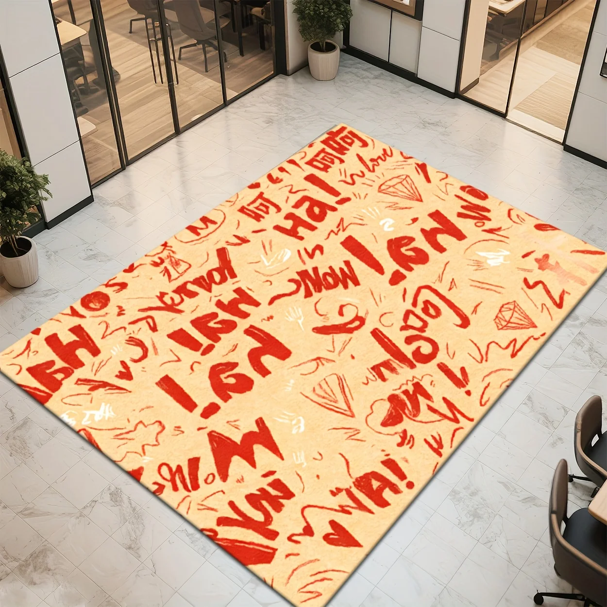 Modern Color Block Carpet High Contrast Design Ground Covering For Game Room Media Center Energetic Vibe Boost