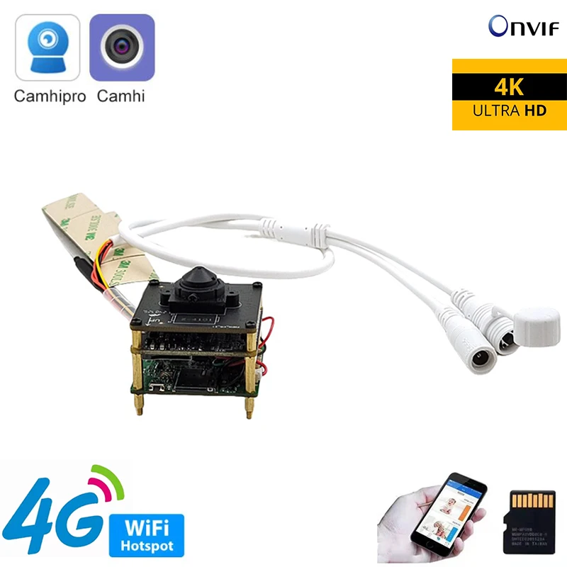 1/2.8" 8MP 4K IMX415 Sensor Mini WIFI 3G 4K 4G Kamera Sieciowa Moduł Kamery 8MP 5MP 2MP Kamera IP CCTV Wideo Audio Camhi