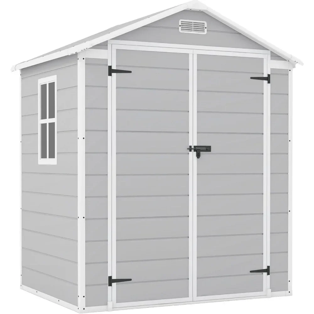 6x4 FT Plastic Outdoor Storage Shed-Perfect To Store Patio Furniture, GardenTools Bike Accessories,Sheds