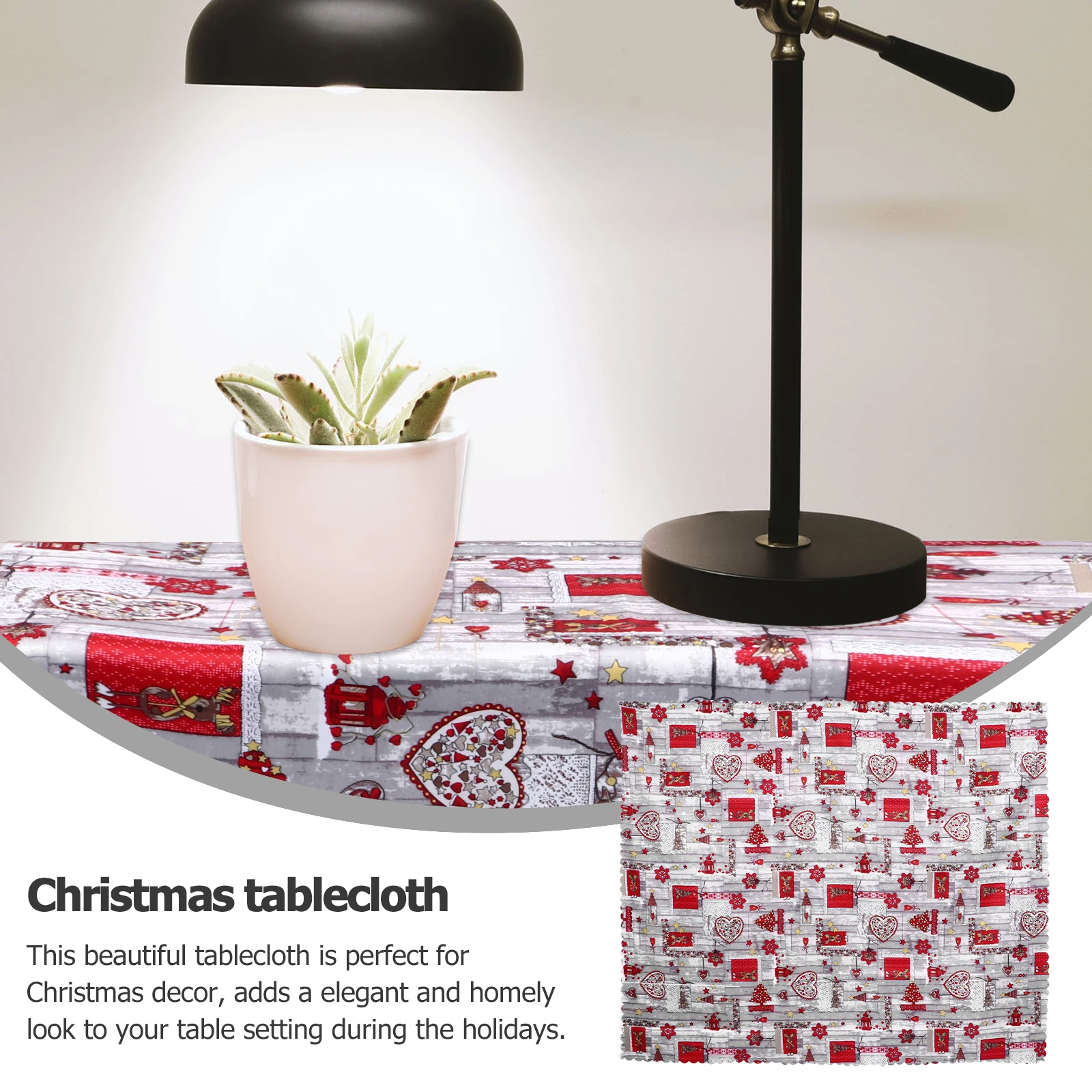 

Christmas Tablecloth Small Vinyl Nativity Decor Xmas Dinner Cover Festive Party Practical Folding Christmas Style Modern