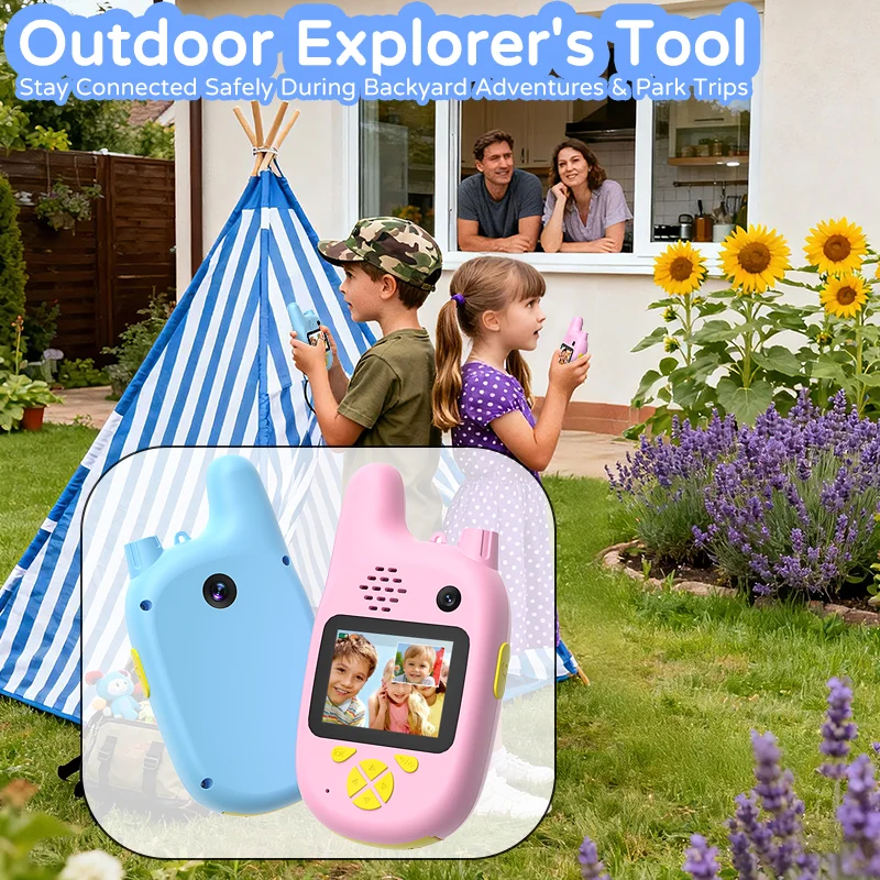 

2PCS DUAL Camera HD Walkie-Talkie with Rechargeable Radio Transceiver Interphone For Christmas Gifts One-Click Call