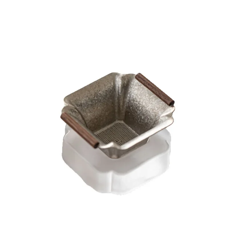 

titanium leak filter tea set square anti-scalding portable tea set accessories titanium metal tea filter leak
