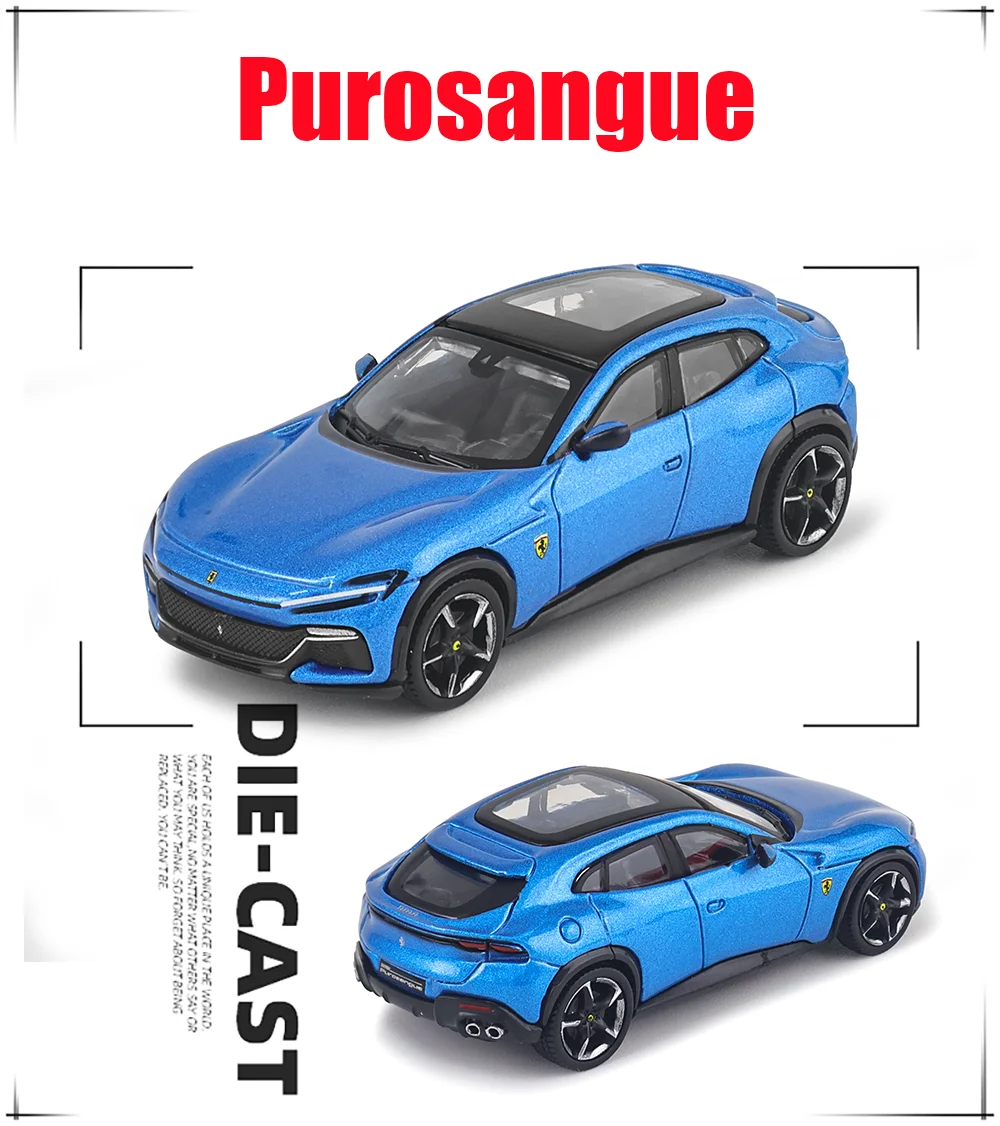 Bburago 1:64 FERRARI Purosangue 296 GTB ASSETTO FIORANO Automodellserie, Weihnachtsgeschenk für Jungen, Spielzeug für Kinder – Detail 5