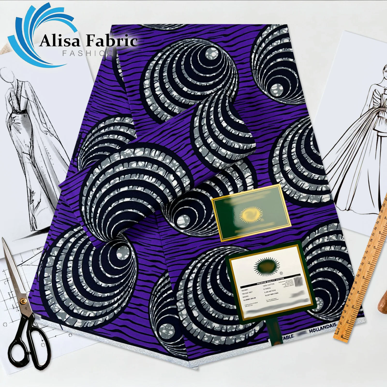 

2025 100% хлопок, голландская африканская ткань, воск, последние высококачественные африканские восковые ткани оптом для вечерних платьев