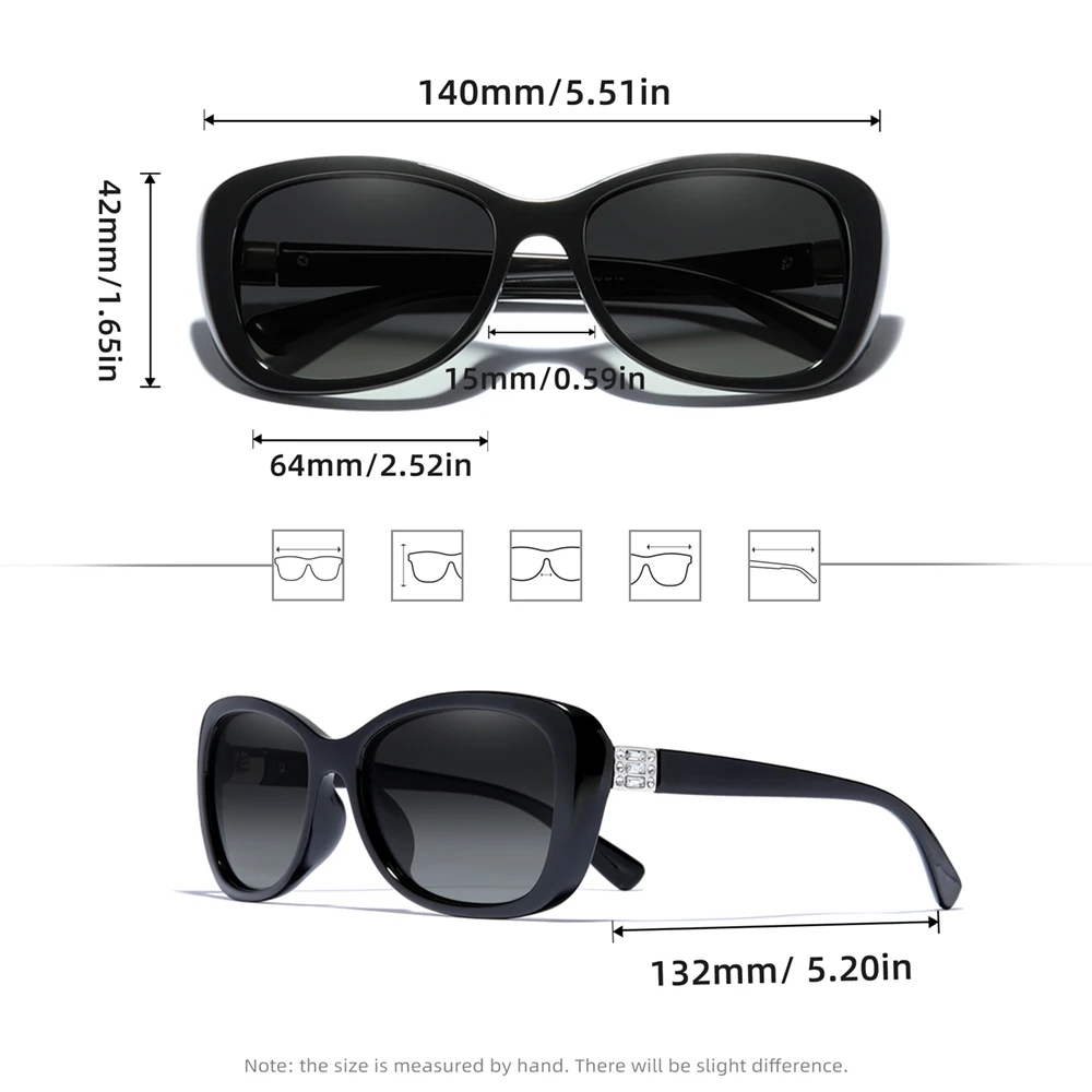 نظارات شمسية بإطار على شكل فراشة وصلت حديثًا من FORQUEEN نظارات مستقطبة كبيرة الحجم UV400 لنظارات السيدات